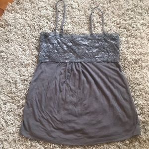 Grey flowy tank